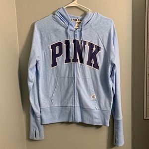[HOLD] Baby Blue and Navy PINK Zip-Up